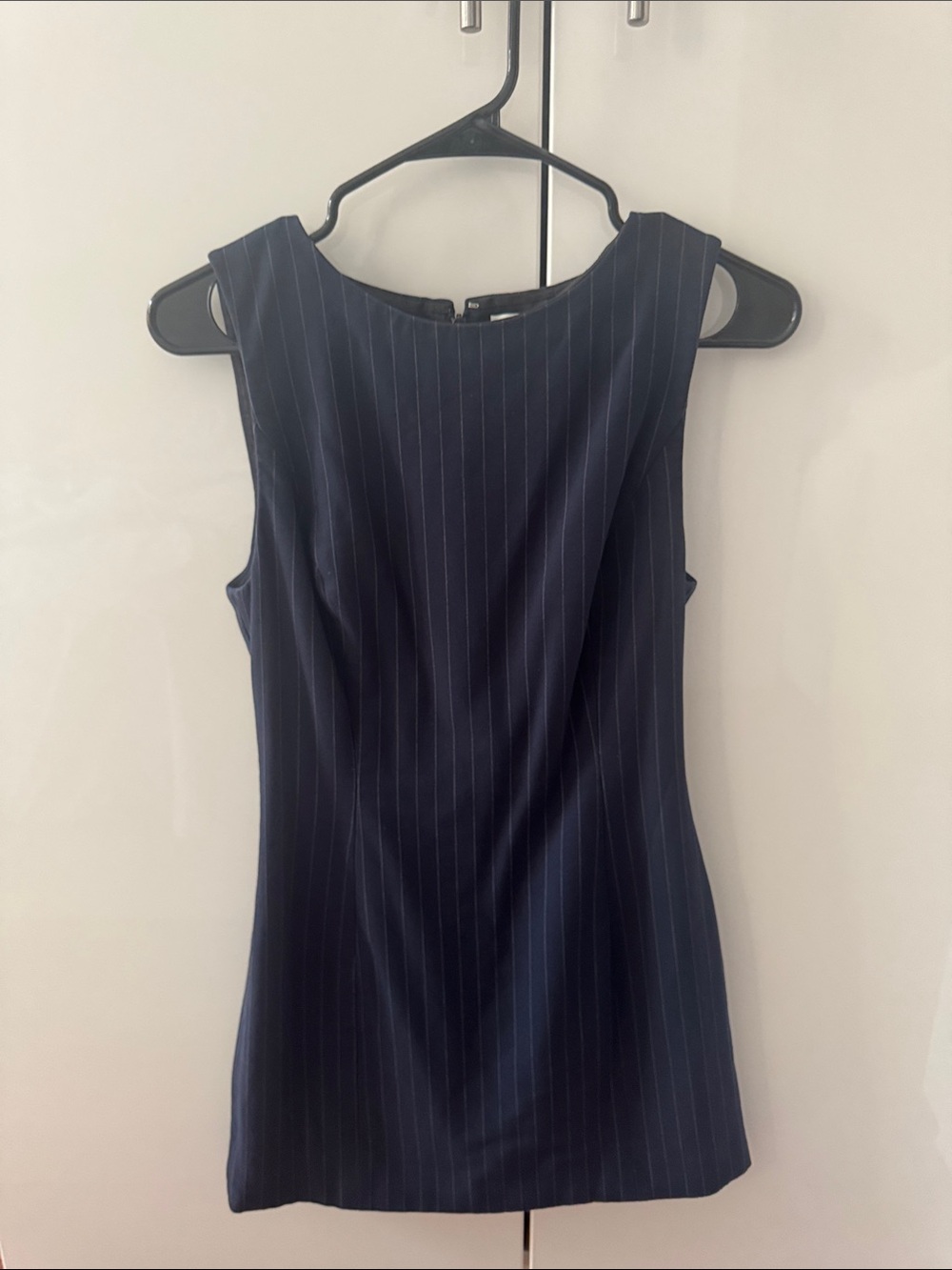 Aritzia Navy Pinstripe Mini Dress